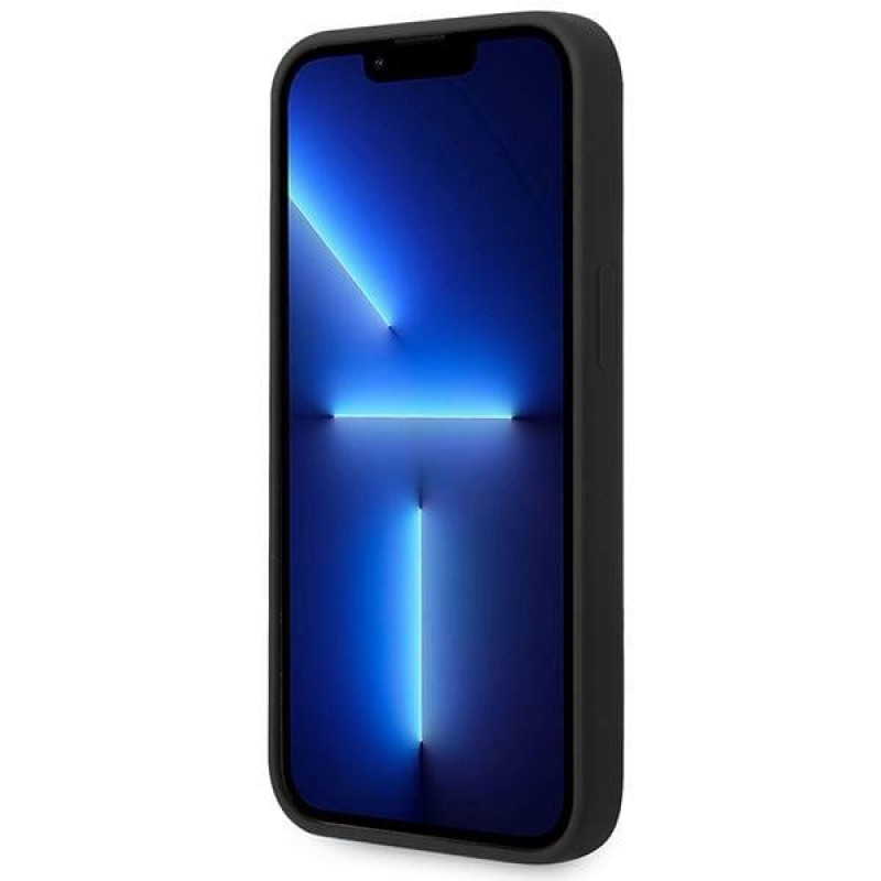 BMW BMHCP14MSILBK Apple iPhone 14 Plus / 15 Plus Hülle, Silicone Metal Logo, schwarz