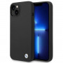 BMW BMHCP14SSILBK Apple iPhone 14 Hülle, Silicone Metal Logo, schwarz