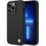 BMW BMHCP14XSILBK Silicone Metal Logo Hardcase für Apple iPhone 14 Pro Max 6.7", schwarz
