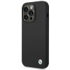 BMW BMHCP14XSILBK Silicone Metal Logo Hardcase für Apple iPhone 14 Pro Max 6.7", schwarz