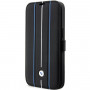 BMW BMBKP14L22RVSK Leather Stamp Blue Lines Bookcase für Apple iPhone 14 Pro 6,1", schwarz