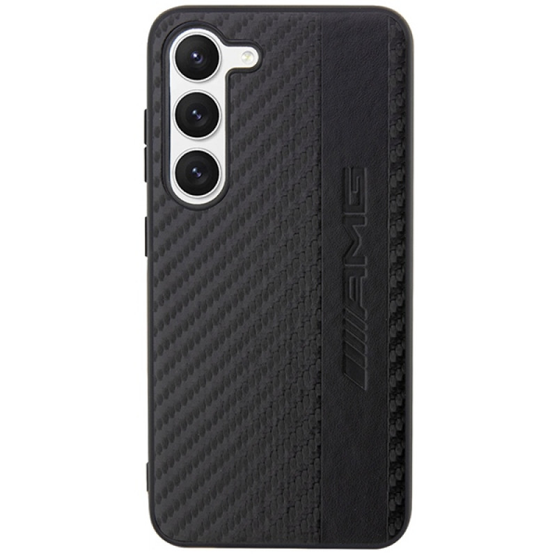 Mercedes-AMG AMHCS23SBLSCA Carbon Stripe & Embossed Hardcase für Samsung Galaxy S23 (S911), schwarz