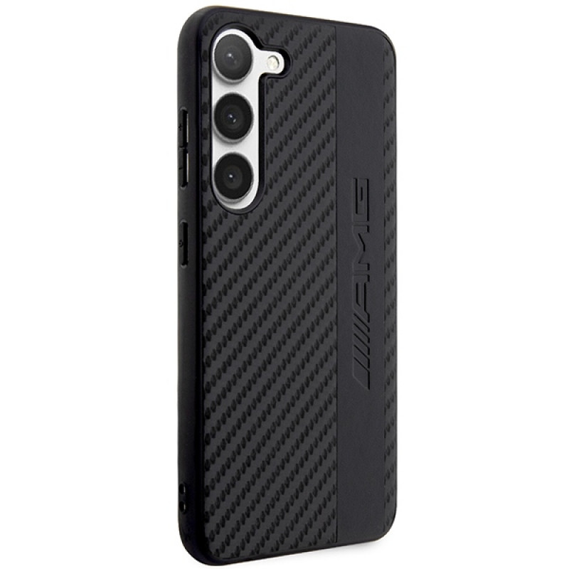 Mercedes-AMG AMHCS23SBLSCA Carbon Stripe & Embossed Hardcase für Samsung Galaxy S23 (S911), schwarz