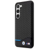 BMW BMHCS23M22NBCK Leather Carbon Hardcase für Samsung Galaxy S23+ (S916), schwarz
