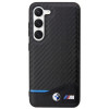 BMW BMHCS23M22NBCK Leather Carbon Hardcase für Samsung Galaxy S23+ (S916), schwarz