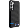 BMW BMHCS23M22NBCK Leather Carbon Hardcase für Samsung Galaxy S23+ (S916), schwarz