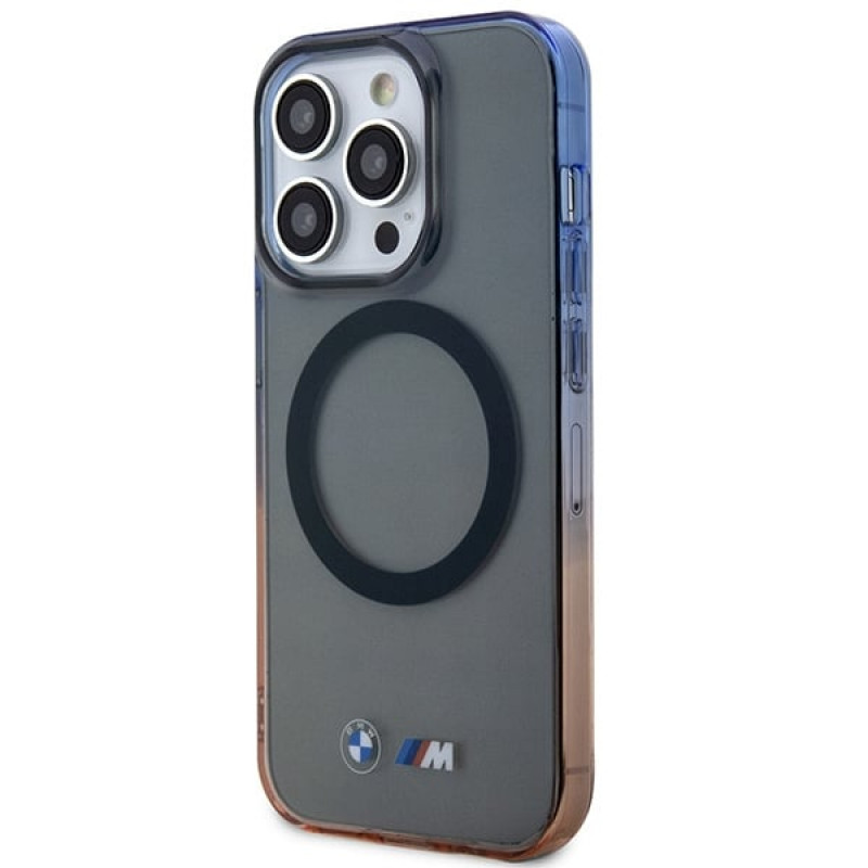 BMW BMHMP14XHTGE Gradient Bumper Hardcase für Apple iPhone 14 Pro Max, grau, MagSafe