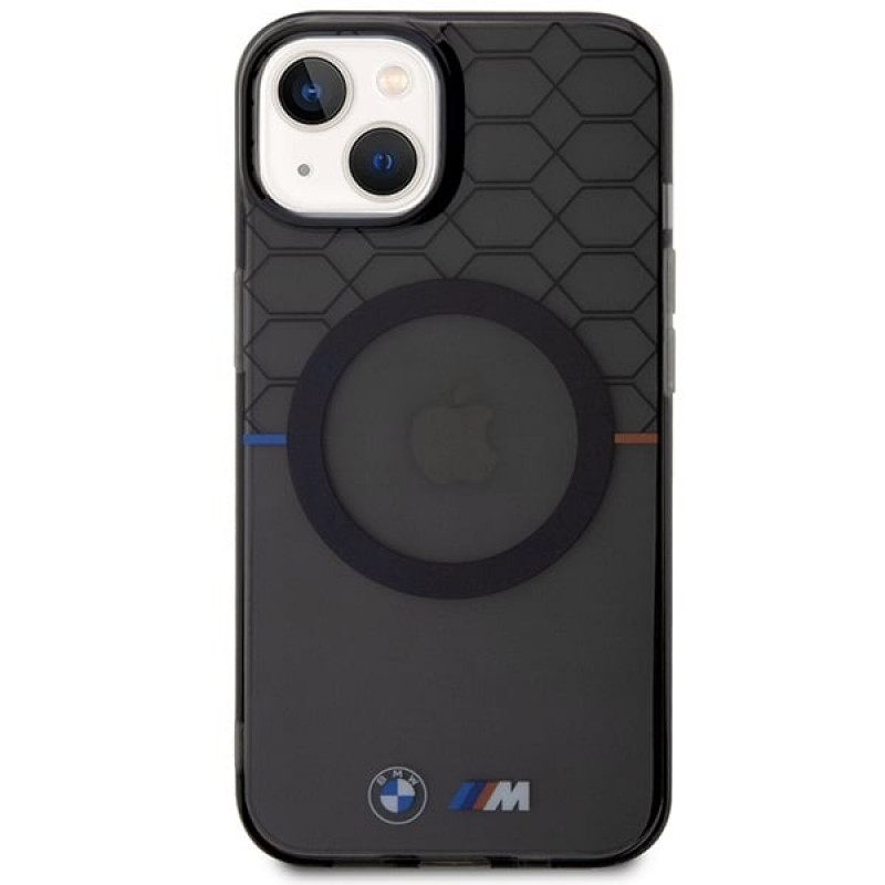 BMW BMHMP14SHGPK Pattern MagSafe Hardcase für Apple iPhone 14, grau