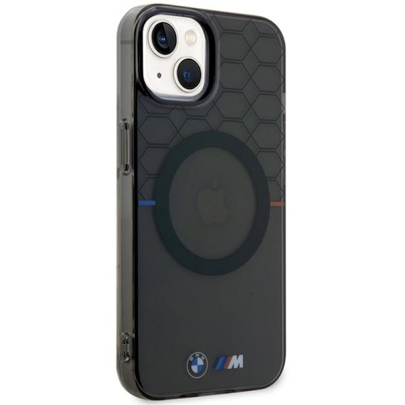 BMW BMHMP14SHGPK Pattern MagSafe Hardcase für Apple iPhone 14, grau