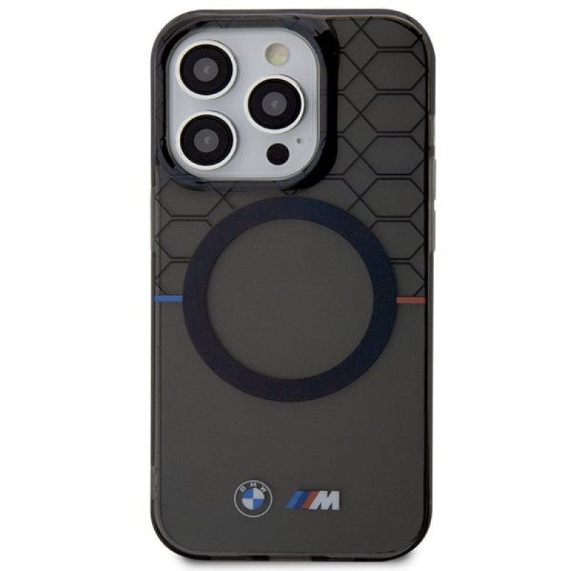 BMW BMHMP14XHGPK Pattern MagSafe Hardcase für Apple iPhone 14 Pro Max, grau