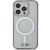 BMW BMHMP14XHCRS Silver Ring MagSafe Hardcase für Apple iPhone 14 Pro Max, transparent