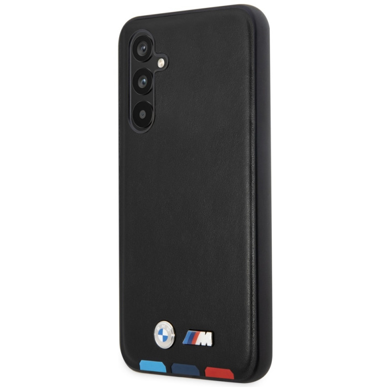 BMW BMHCSA5422PTDK Leather Stamp Tricolor Hardcase für Samsung Galaxy A54 (A546), schwarz