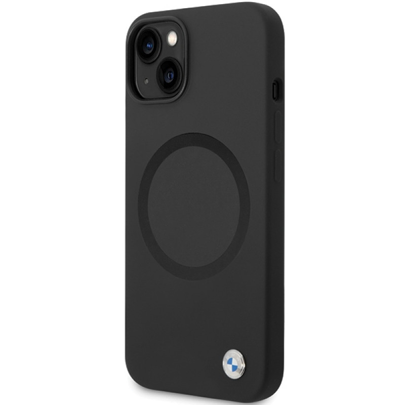 BMW BMHMP14SSILBK2 Signature Liquid Silicone MagSafe Hülle für Apple iPhone 14, schwarz