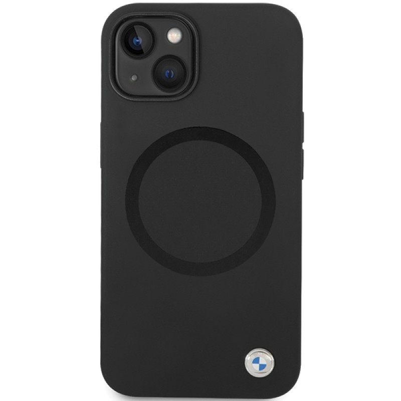 BMW BMHMP14SSILBK2 Signature Liquid Silicone MagSafe Hülle für Apple iPhone 14, schwarz