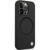 BMW BMHMP14XSILBK2 Signature Liquid Silicone MagSafe Hülle für Apple iPhone 14 Pro Max, schwarz
