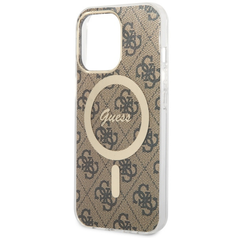Guess GUHMP13LH4STW 4G MagSafe Hardcase für Apple iPhone 13 Pro, braun