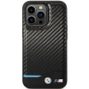 BMW BMHCP13X22NBCK Ledercarbon-Hardcase für Apple iPhone 13 Pro Max, schwarz