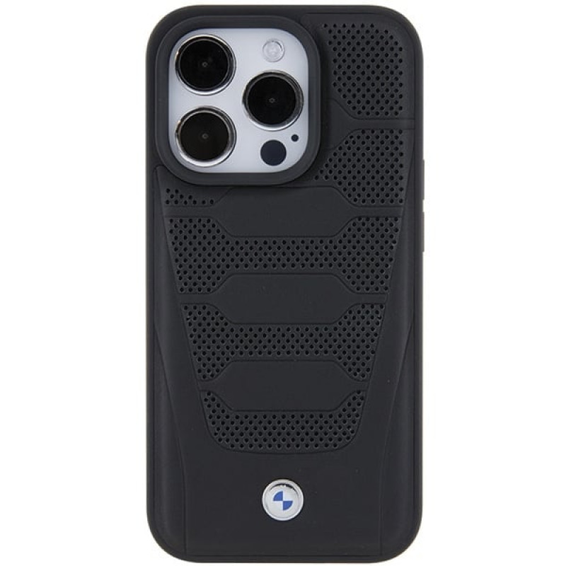 BMW BMHCP15X22RPSK Hardcase mit Leather Seats Pattern für Apple iPhone 15 Pro Max, schwarz
