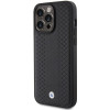 BMW BMHCP15X22RFGK Leder Diamond Pattern Hülle für Apple iPhone 15 Pro Max, schwarz