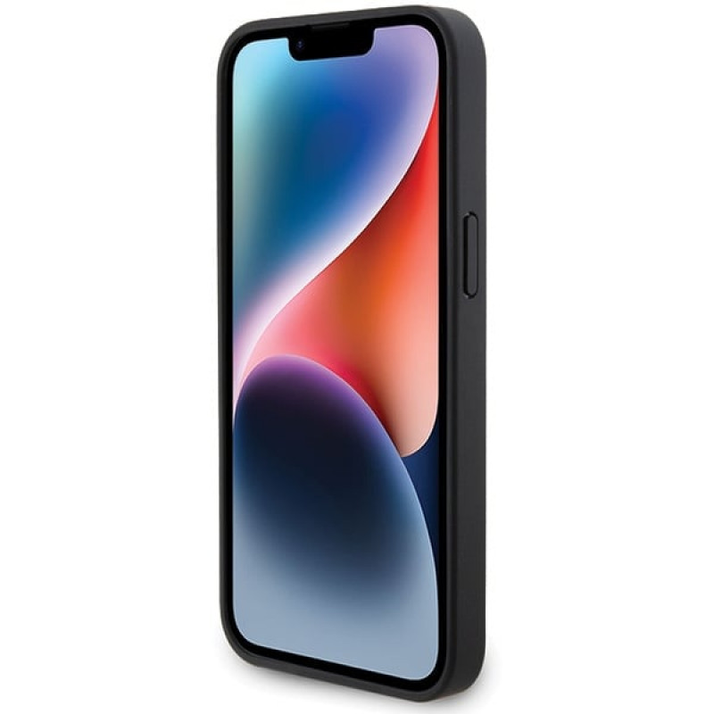BMW BMHCP15X22RFGK Leder Diamond Pattern Hülle für Apple iPhone 15 Pro Max, schwarz