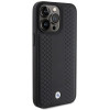 BMW BMHCP15L22RFGK Lederhülle mit Rautenmuster für Apple iPhone 15 Pro, schwarz