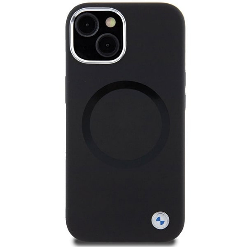 BMW BMHMP15SSILBK2 Signature Liquid Silicone MagSafe Hülle für Apple iPhone 15, schwarz