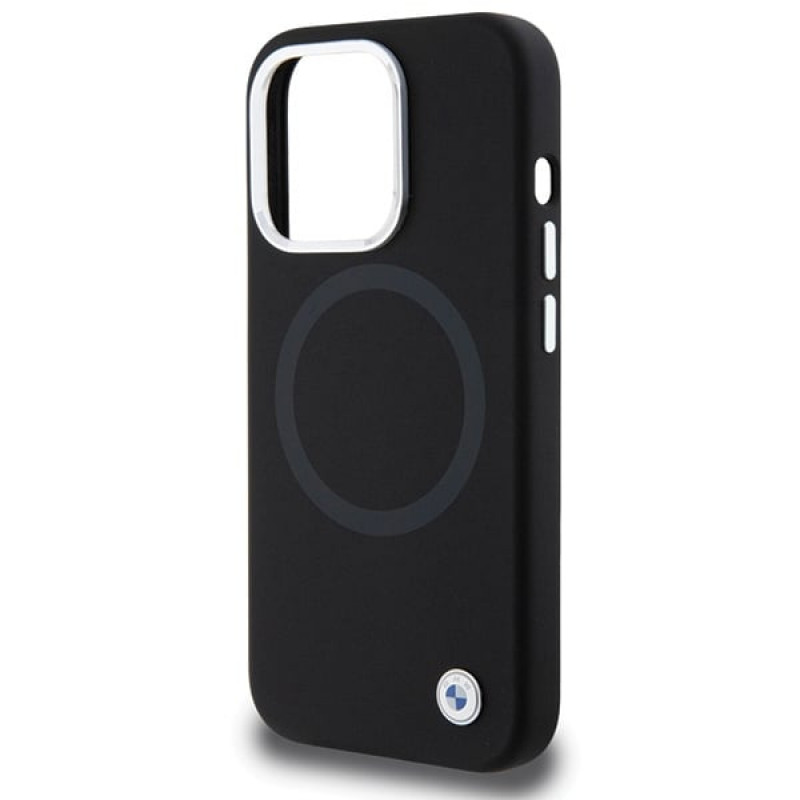BMW BMHMP15LSILBK2 Signature Liquid Silicone MagSafe Hülle für Apple iPhone 15 Pro, schwarz