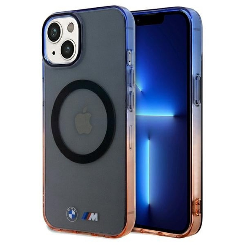 BMW BMHMP15MHTGE Gradient Bumper MagSafe Hardcase für Apple iPhone 15 Plus / 14 Plus, grau