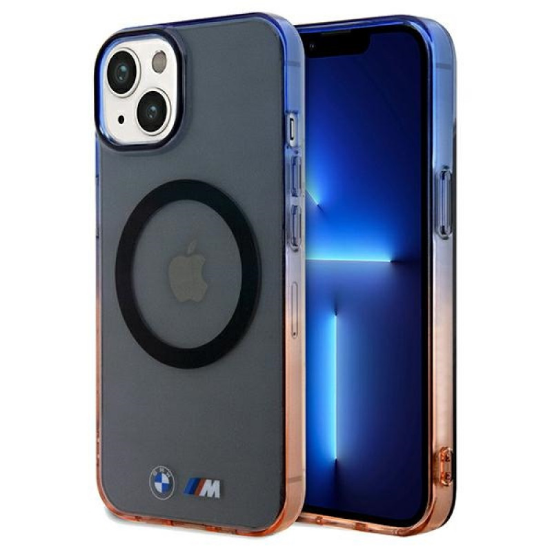 BMW BMHMP15MHTGE Gradient Bumper MagSafe Hardcase für Apple iPhone 15 Plus / 14 Plus, grau