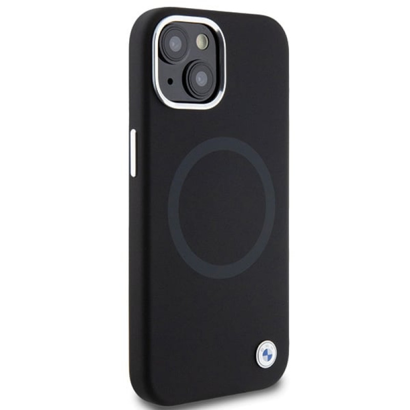BMW BMHMP15MSILBK2 Signature Liquid Silicone MagSafe Hülle für Apple iPhone 15 Plus / 14 Plus, schwarz