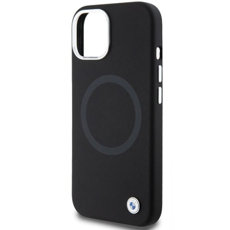 BMW BMHMP15MSILBK2 Signature Liquid Silicone MagSafe Hülle für Apple iPhone 15 Plus / 14 Plus, schwarz