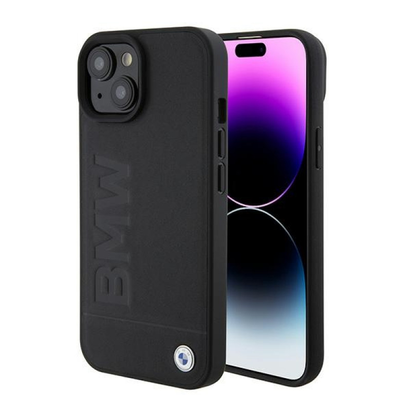 BMW BMHMP15SSLLBK Signature Logo Imprint MagSafe Hardcase für Apple iPhone 15, schwarz