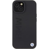 BMW BMHMP15MSLLBK Leder Hot Stamp MagSafe Hülle für Apple iPhone 15 Plus / 14 Plus, schwarz