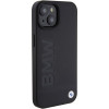 BMW BMHMP15MSLLBK Leder Hot Stamp MagSafe Hülle für Apple iPhone 15 Plus / 14 Plus, schwarz