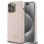 Guess GUHCP15XSMBSLP Silikon Script Metal Logo & Frame Hardcase für Apple iPhone 15 Pro Max, pink