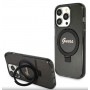 Guess GUHMP15LHRSGSK Ring Stand Script Glitter MagSafe Hardcase für Apple iPhone 15 Pro, Schwarz
