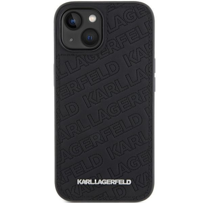 Karl Lagerfeld KLHCP15SPQKPMK Quilted K Pattern Hardcase für Apple iPhone 15, Schwarz