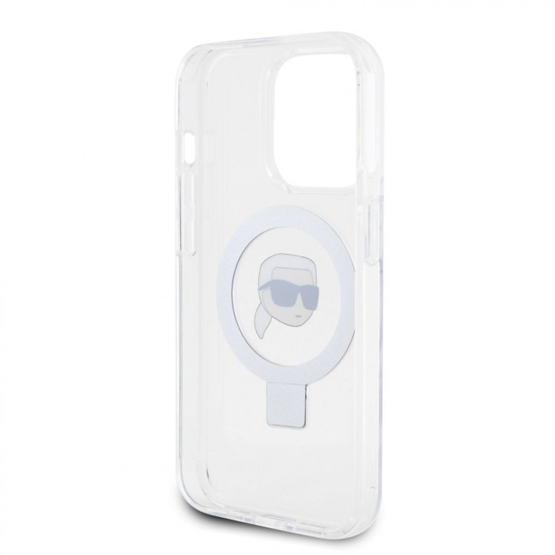 Karl Lagerfeld KLHMP15LHMRSKHH Ring Stand Karl Head MagSafe Hardcase für Apple iPhone 15 Pro