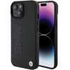 BMW BMHCP15MSLLBK Leder-Hot-Stamp-Hardcase für Apple iPhone 15 Plus / 14 Plus, Schwarz