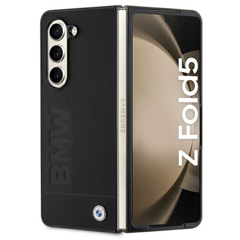 BMW BMHCZFD5SLLBK Signature Logo Imprint Hardcase für Samsung Galaxy Z Fold5, Schwarz