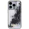 Guess GUHCP15LPSFDGSS Sequin Script Metal Hardcase für Apple iPhone 15 Pro, Silber