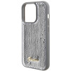Guess GUHCP15LPSFDGSS Sequin Script Metal Hardcase für Apple iPhone 15 Pro, Silber