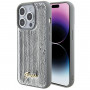 Guess GUHCP15XPSFDGSS Sequin Script Metal Hardcase für Apple iPhone 15 Pro Max, Silber
