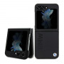 BMW BMHCZF5SLLBK Leder-Hot-Stamp-Hardcase für Samsung Galaxy Z Flip5, Schwarz