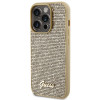 Guess GUHCP15LPMSDGSD Disco Metal Script Hardcase für Apple iPhone 15 Pro, Gold