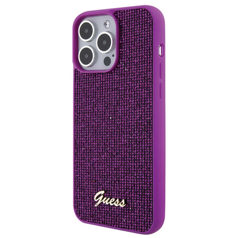 Guess GUHCP15XPMSDGSF Disco Metal Script Hardcase für Apple iPhone 15 Pro Max, Lila