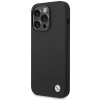 BMW BMHCP15LSILBK Apple iPhone 15 Pro Silikon-Hülle mit Metall-Logo, schwarz