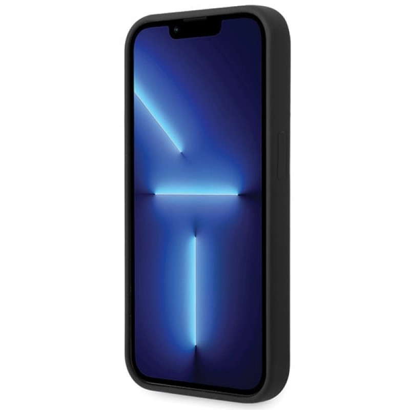 BMW BMHCP15LSILBK Apple iPhone 15 Pro Silikon-Hülle mit Metall-Logo, schwarz