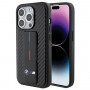 BMW BMHCP15LGSPCCK Apple iPhone 15 Pro Hardcase Grip Stand Smooth & Carbon, schwarz
