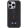 BMW BMHCP15LGSPCCK Apple iPhone 15 Pro Hardcase Grip Stand Smooth & Carbon, schwarz